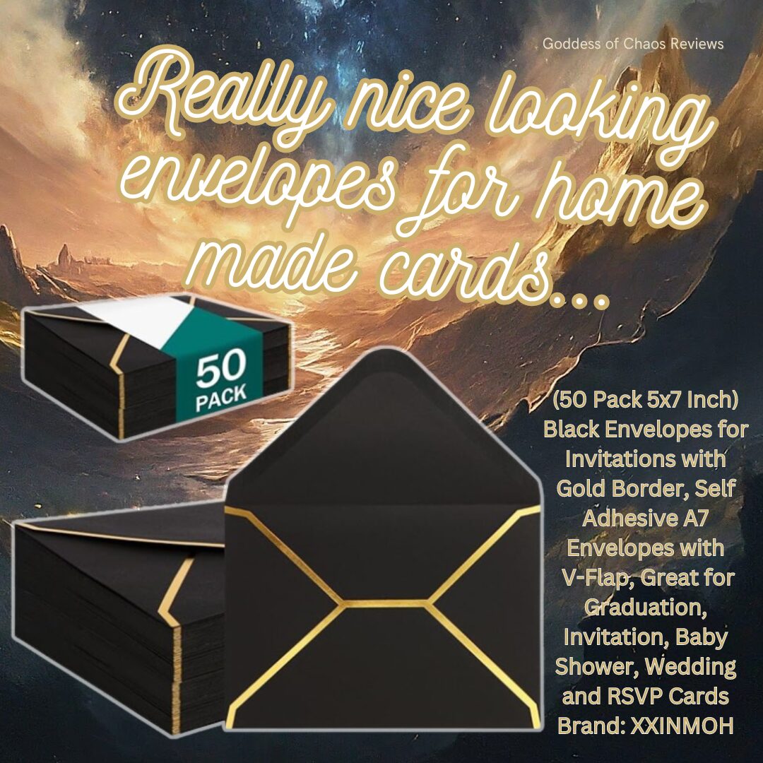 Black Envelopes with Gold Trim by XXINMOH